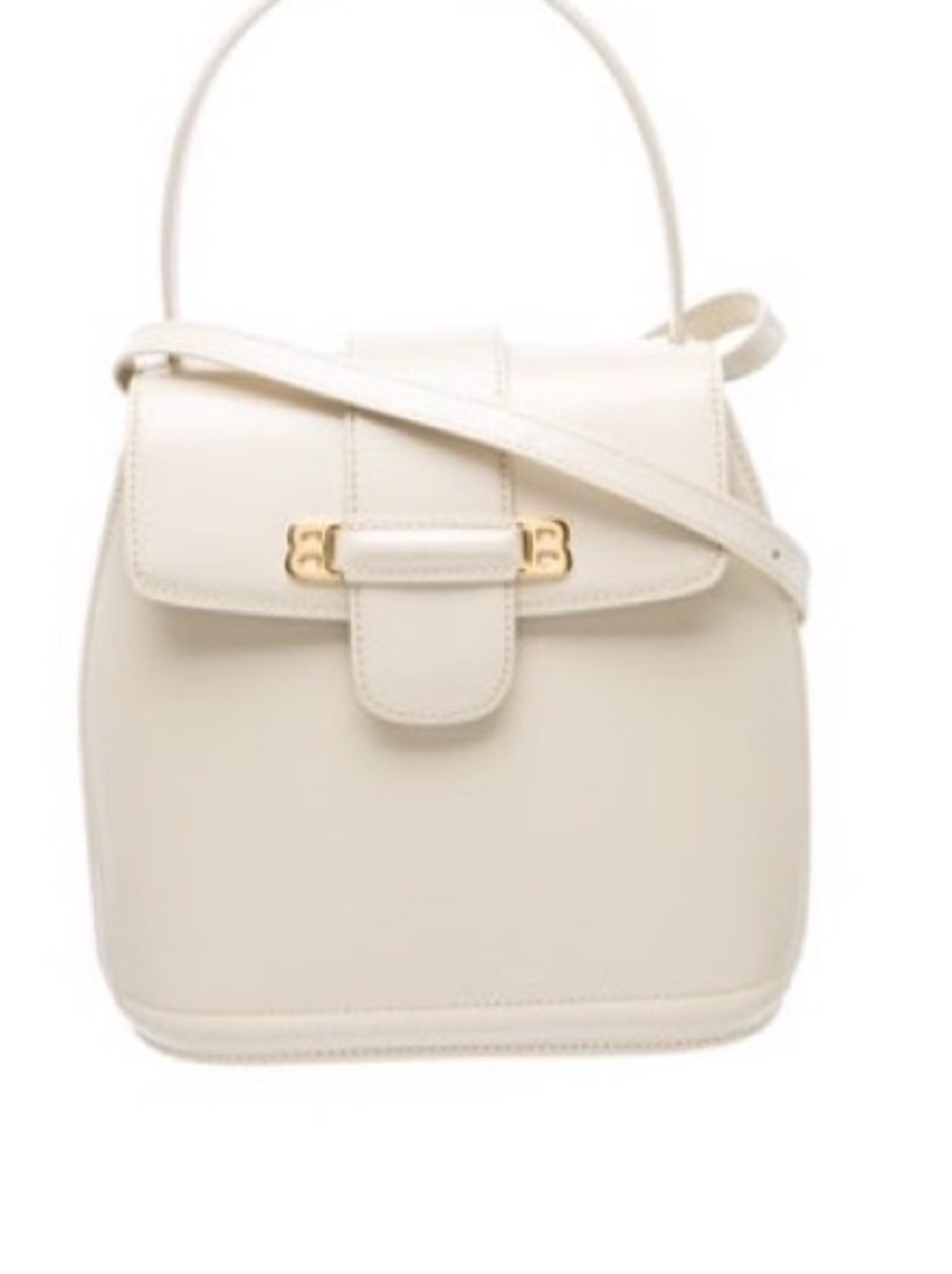 Vintage Bally Cream Leather Top-Handle Crossbody Bag